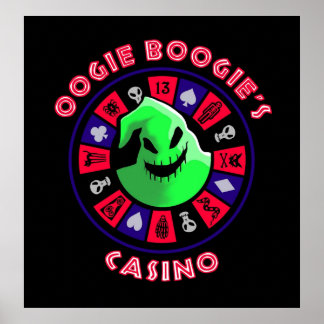 Oogie Boogies Casino Roulette Wheel in Black Ligh Poster