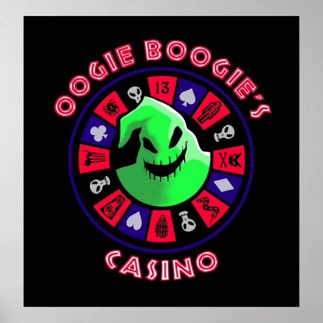 Oogie Boogies Casino Roulette Wheel in Black Ligh Poster (Framsidan)