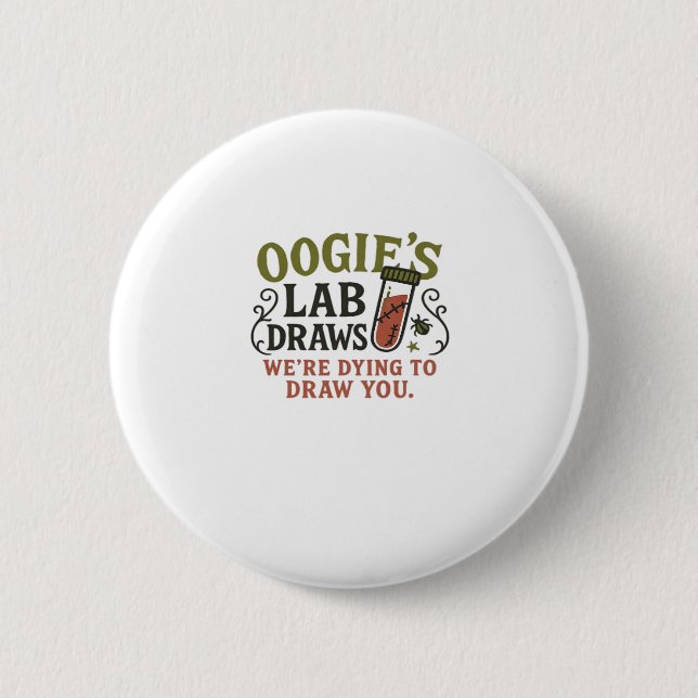 Oogie�s Lab Draws � Rolig Halloween Phlebotomist & Knapp (Framsida)