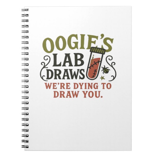 Oogies lab Draws - Funny Halloween Phlebotomist & Anteckningsbok (Framsidan)