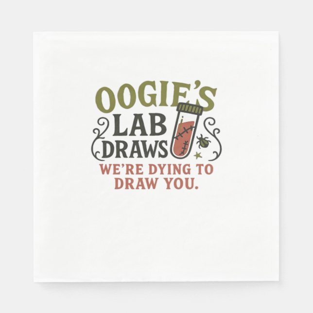 Oogies lab Draws - Funny Halloween Phlebotomist & Pappersservett (Framsidan)