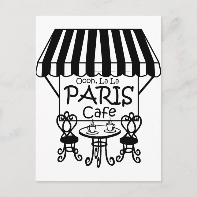 Ooh La Paris Cafe Vykort (Framsida)