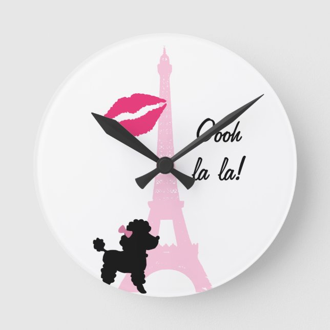 Ooh La Paris Wall Clock Rund Klocka (Framsida)