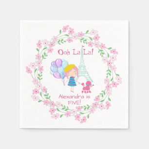 Ooh LaLa! Franskt flicka- & rosapudelpapper Pappersservett