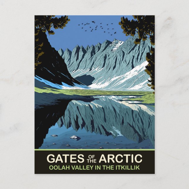 Oolah Valley i Itkillik, Gates of Arctic Vykort (Framsida)