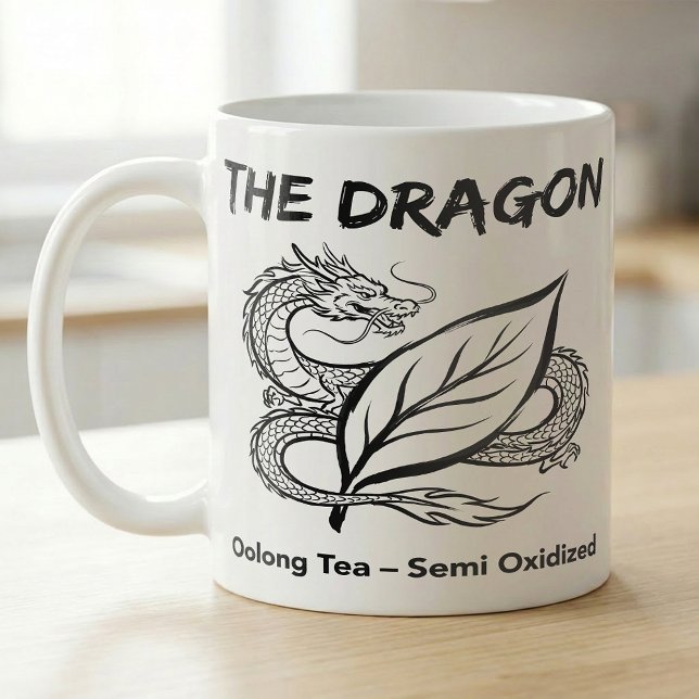 Oolong Te Dragon Zen Linjedragning Kaffemugg (Skapare uppladdad)