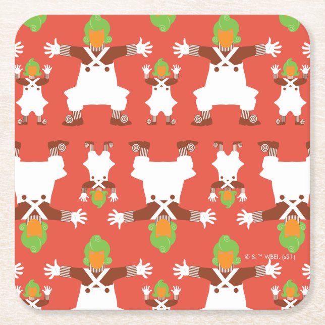 Oompa Loompa Dancing Mönster Underlägg Papper Kvadrat (Framsidan)