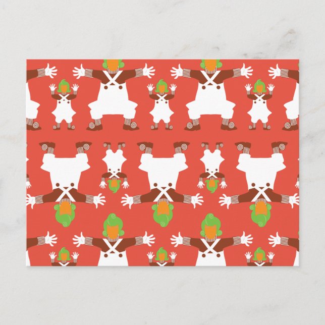 Oompa Loompa Dancing Mönster Vykort (Framsida)