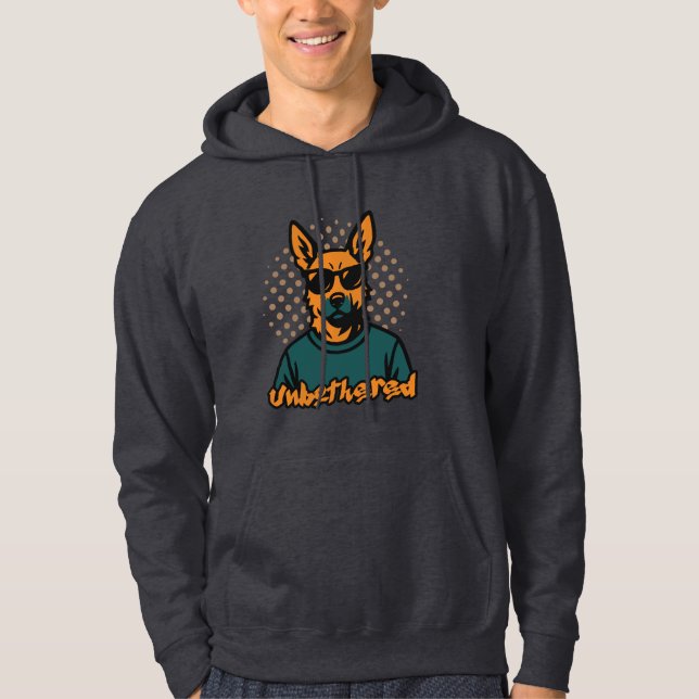 Oomsorgad snygg hund hoodie (Framsida)