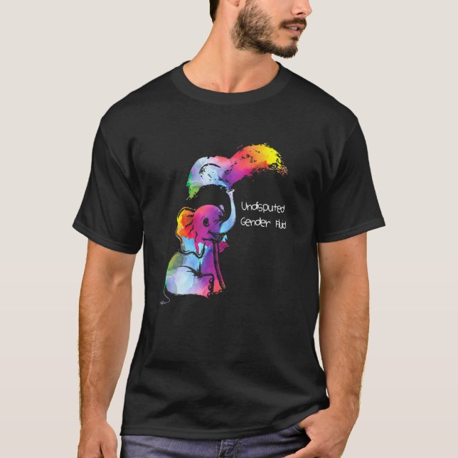 Oomtvistad Gender Fluid Rainbow Kön Neutral Pri T Shirt (Framsida)