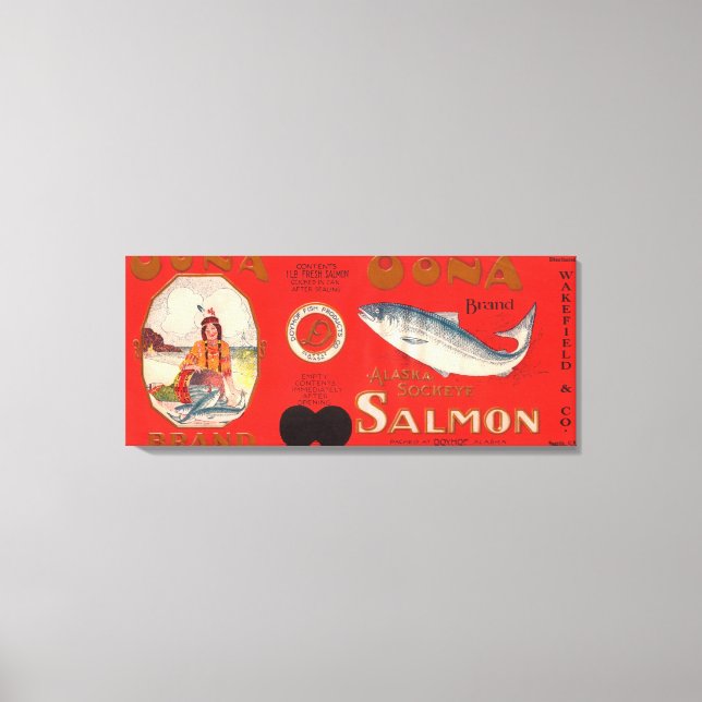 Oona Brand Salmon Label Canvastryck (Framsida)