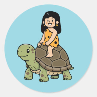 Oona och sköldpaddan runt klistermärke