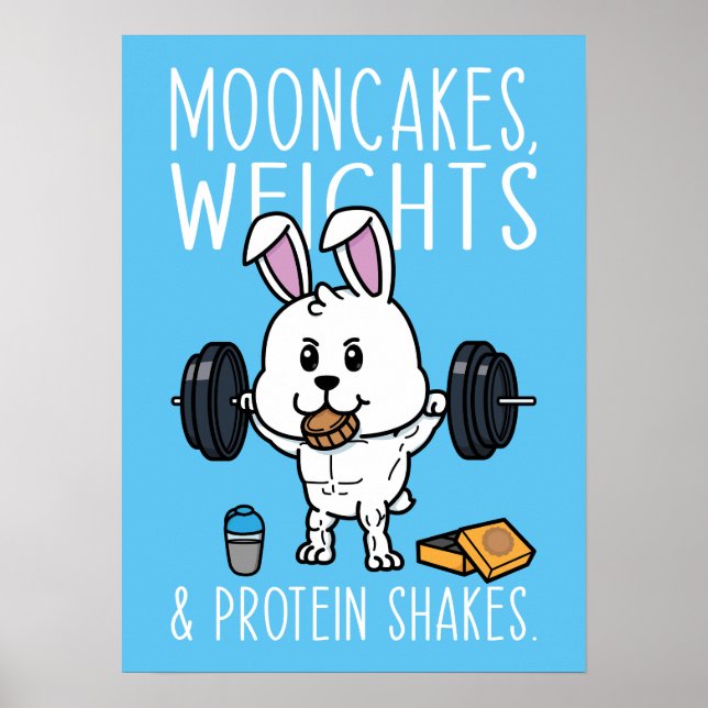 Oonkakor, vikter och proteingshakes, underlig gym poster (Framsidan)