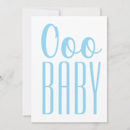 Ooo BABY Shower Minimalist Blue Inbjudningar