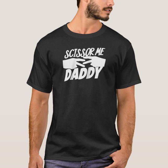 Oooh Scissor Me Pappa Raglan Baseball Tee (Framsida)