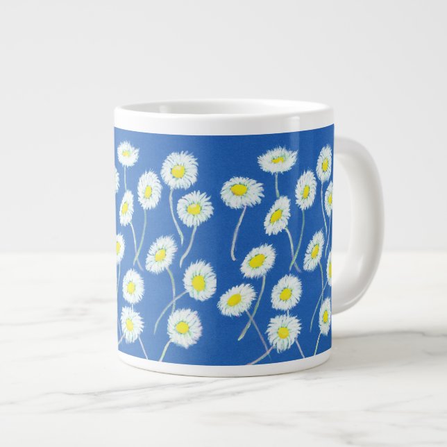 Oops a Daisy Jumbo Mugg, White, Gult, Blue Jumbo Mugg (Framsida höger)