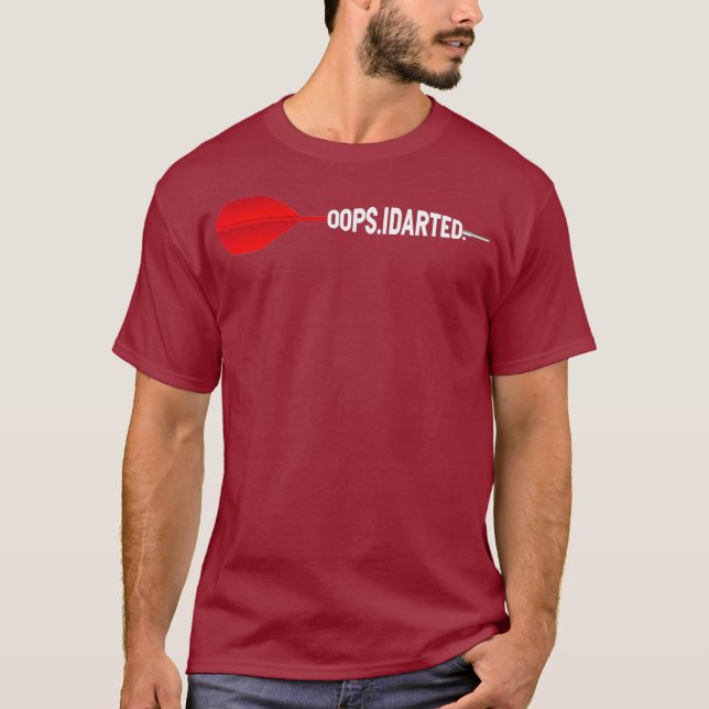 Oops Dartboard Roligt Hobby Dart Player T Shirt (Framsida)