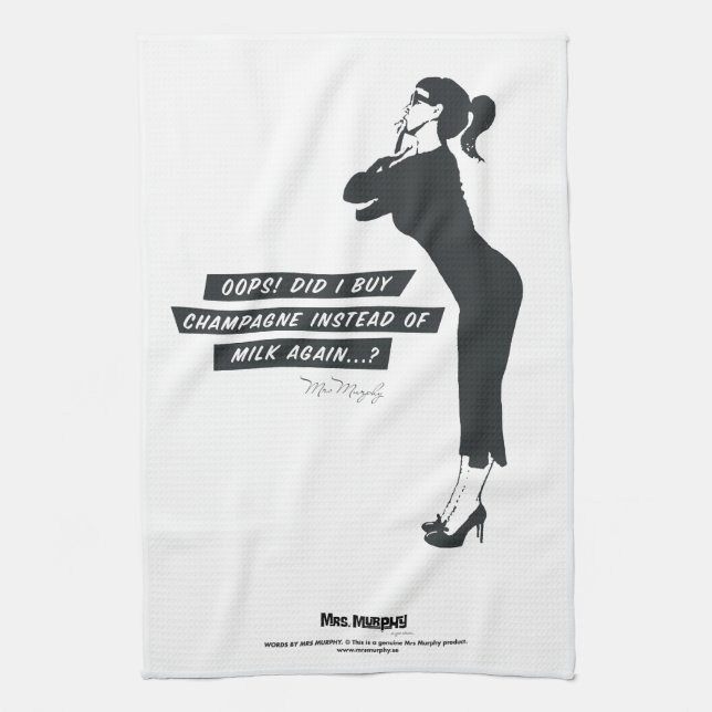 Oops! Did I buy champagne instead of milk again..? Kökshandduk (Vertikal)