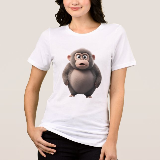 Oops! Did I Do That? | Cute Surprised Monkey Zodia T Shirt (Framsida)