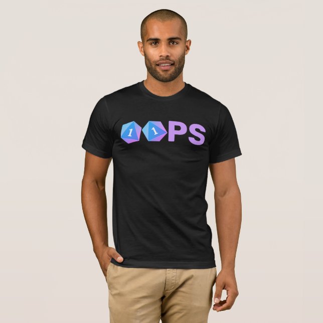 Oops Gaming Dice T-Shirt (Hel framsida)