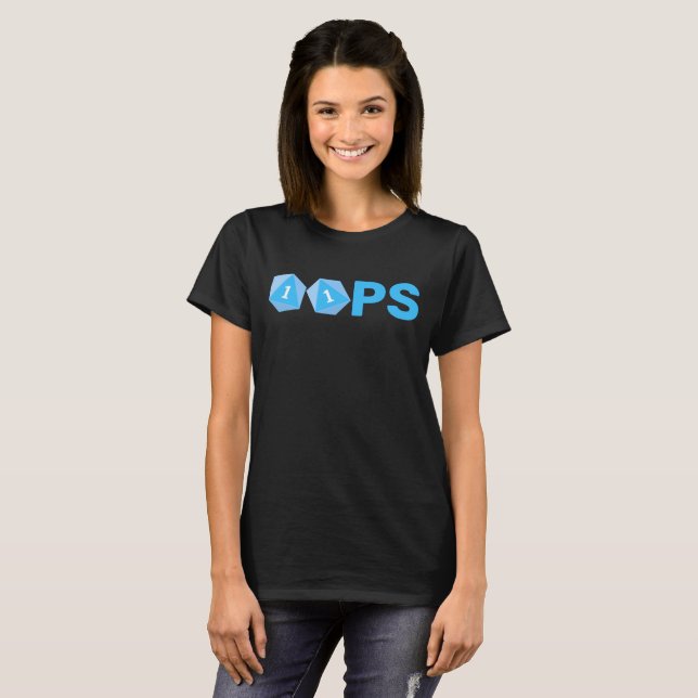Oops Gaming Dice Women's T-Shirt (Hel framsida)