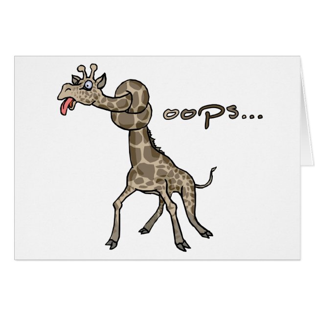 Oops…, Giraff Hälsningskort (Framsidan Horizontal)