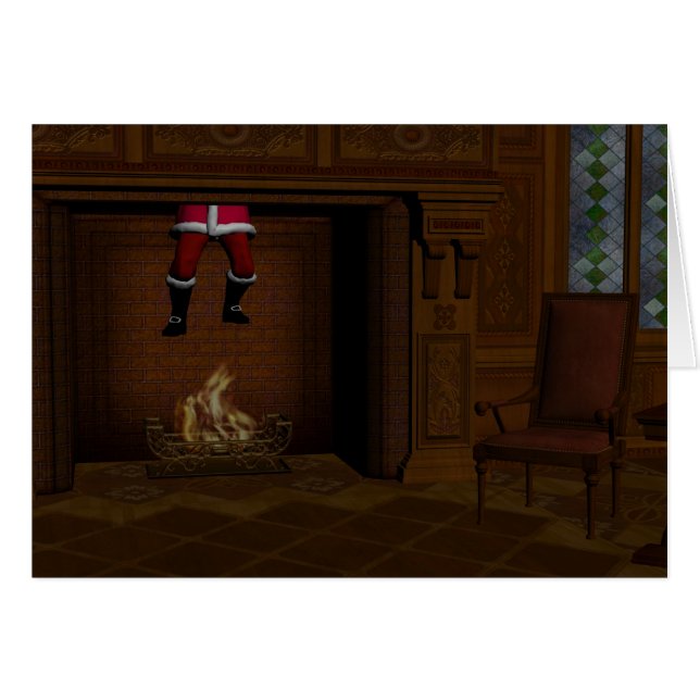 Oops - Hett överraskning för Jultomten Hälsningskort (Framsidan Horizontal)