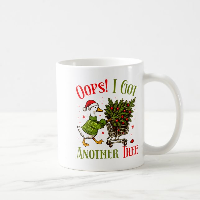 Oops I Got Another Tree Funny Christmas Goose Retr Kaffemugg (Höger)