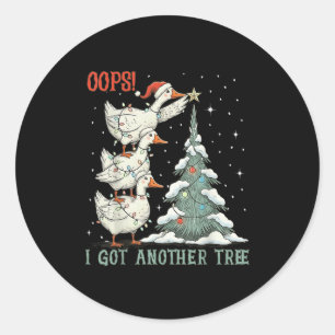 Oops I Har ett annat Träd Merry Goosemas Fånig Goo Runt Klistermärke