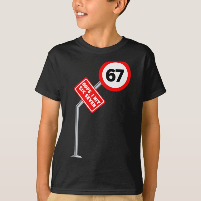 Oops I Hit Six Seven 6 7 Meme Funny Brainrot Inter T Shirt (Framsida)