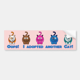 Oops!  Jag adopterade en annan katt! Bildekal