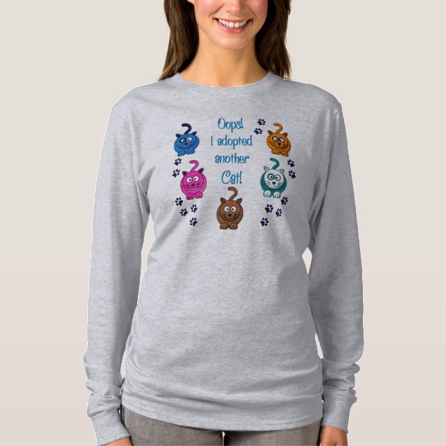 Oops!  Jag adopterade en annan katt!  Kvinna Tee (Framsida)