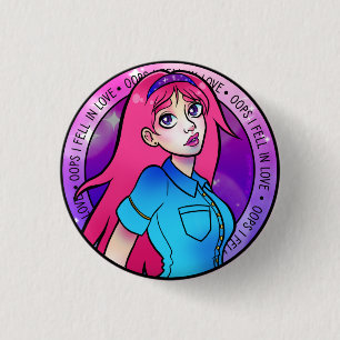 Oops jag Fell in Kärlek Anime Pin Knapp