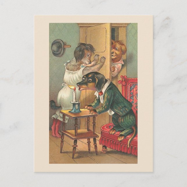 "Oops No. 2" Vintage Hund Postcard Vykort (Framsida)