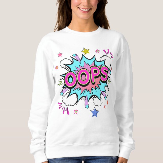Oops pop Art Explosion T Shirt (Framsida)