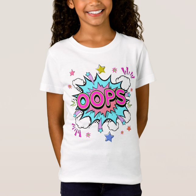 Oops pop Art Explosion T Shirt (Framsida)