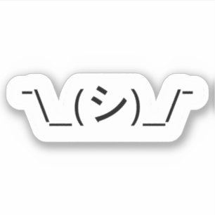 Oops Shrug Emoticon ¯\_(シ)_/ gåjapanska Kaomoji St Klistermärken