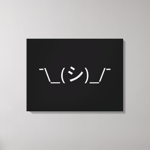 Oops Shrug Emoticon ¯\_(シ)_/ natjapanska Kaomoji Canvastryck