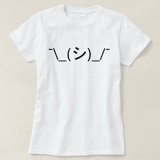 Oops Shrug Emoticon ¯\_(シ)_/ natjapanska Kaomoji T Shirt (Design framsida)