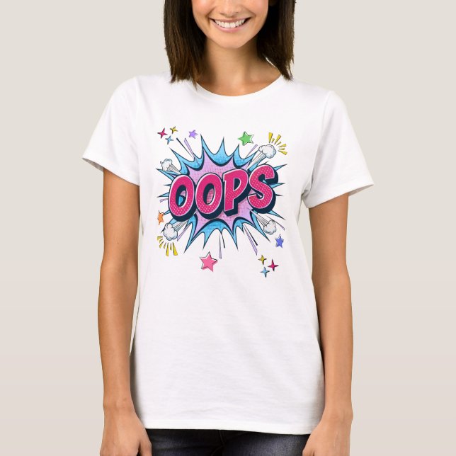OOPS Tecknad Burst T Shirt (Framsida)