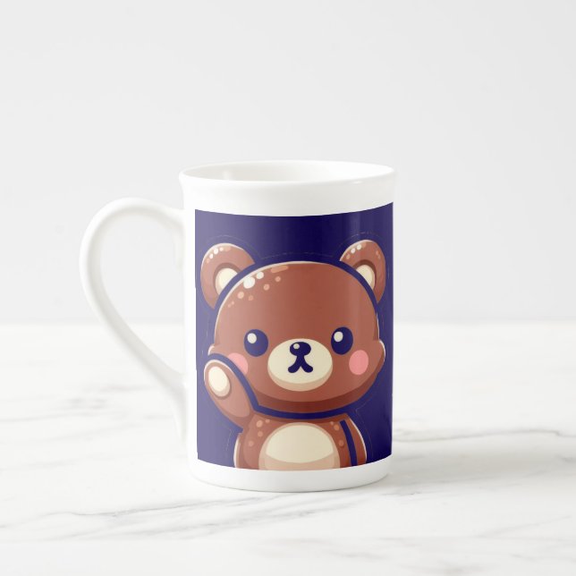 Oops Teddy Bear Specialty Mug with Heart | Cute Ka Benporslin Mugg (Vänster)