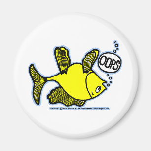 OOPS! Upp sida besegra fisken! rolig MAGNET