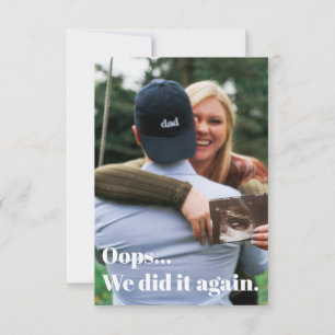 Oops vi gjorde det igen i Gravid Tack Kort