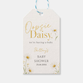 Oopsie Daisy Baby Shower Minimalist Presentetikett