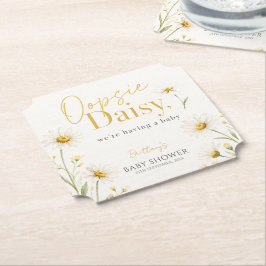 Oopsie Daisy Minimalistisk Akvarell Baby Shower Underlägg Papper