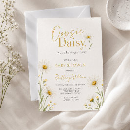 Oopsie Daisy Minimalistisk Bebis-fest Inbjudningar