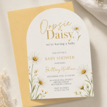 Oopsie Daisy Vildblomma Akvarell Baby Shower