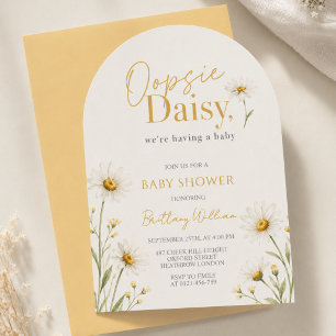 Oopsie Daisy Vildblomma Akvarell Baby Shower Inbjudningar