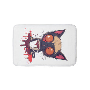 Oopsie Meow Sorgsen Kawaii Katt Kaffeälskare Badrumsmatta