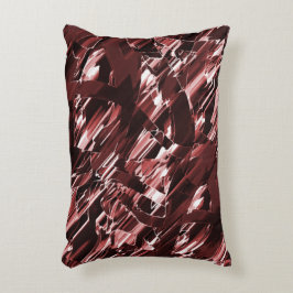 Oordning av sönderdelade eller dåligt skurna röda  prydnadskudde